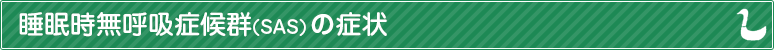 睡眠時無呼吸症候群（SAS）の症状 